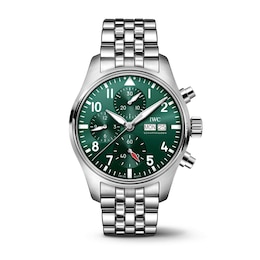 IWC Pilot’s Watches Men's Green Dial & Stainless Steel Bracelet Watch