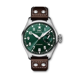 IWC Pilot’s Watches Men's Green Dial & Brown Calfskin Leather Strap Watch