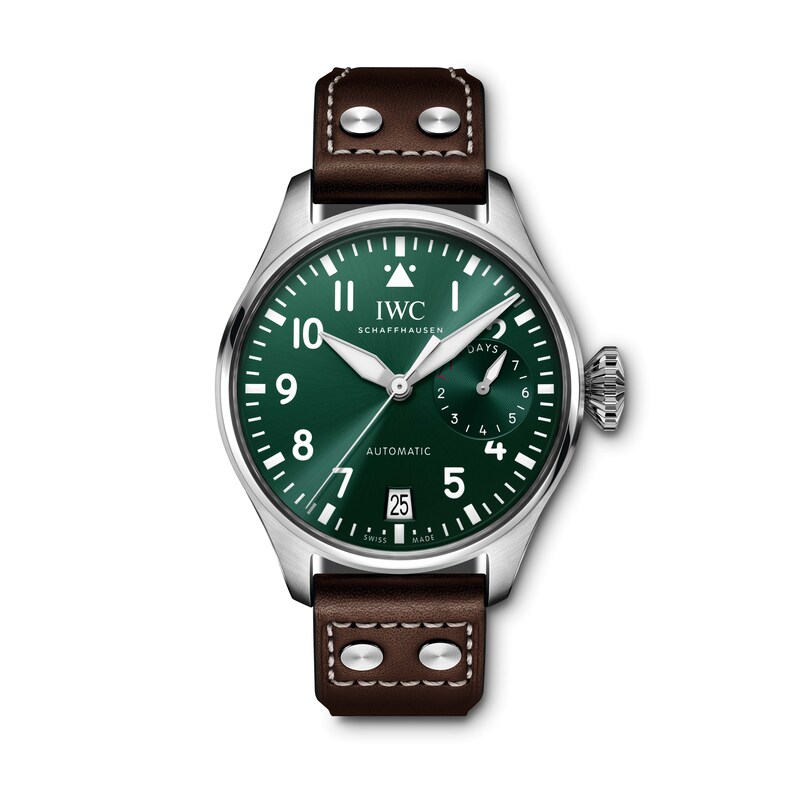 Main Image 1 of IWC Pilot’s Watches Men's Green Dial & Brown Calfskin Leather Strap Watch