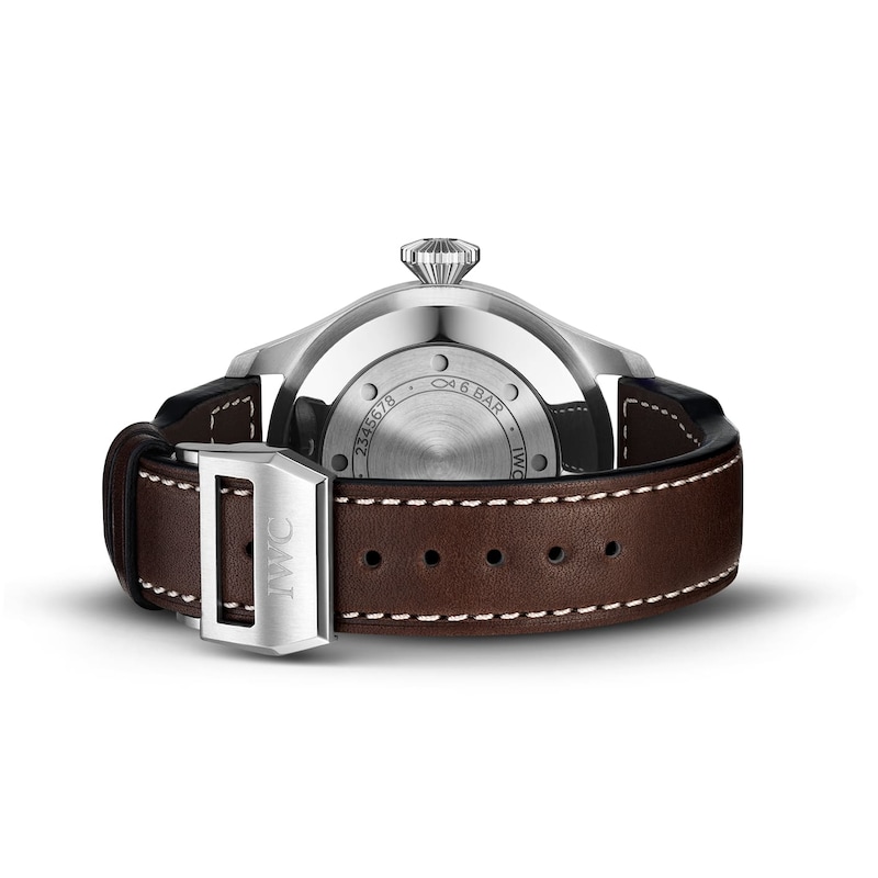 IWC Pilot’s Watches Men's Green Dial & Brown Calfskin Leather Strap Watch