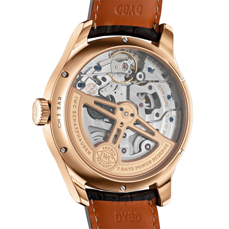 Main Image 2 of IWC Portugieser Men's 18ct Rose Gold & Brown Leather Alligator Strap Watch