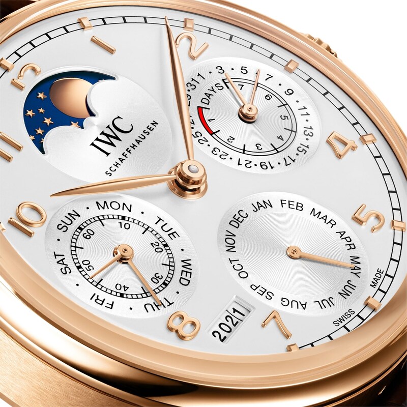 Main Image 4 of IWC Portugieser Men's 18ct Rose Gold & Brown Leather Alligator Strap Watch