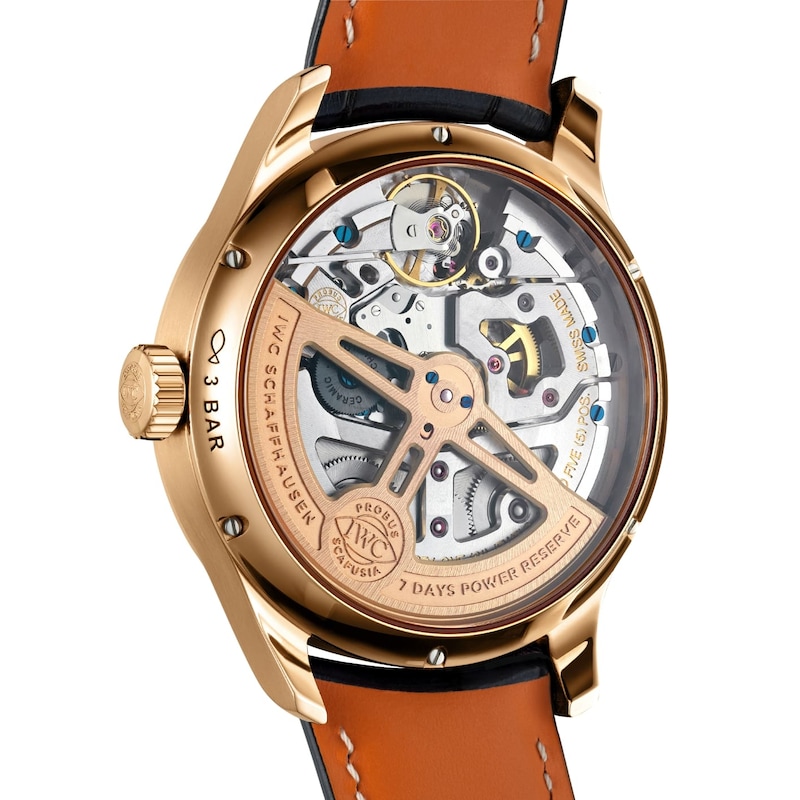Main Image 2 of IWC Portugieser Men's 18ct Rose Gold & Blue Alligator Leather Strap Watch
