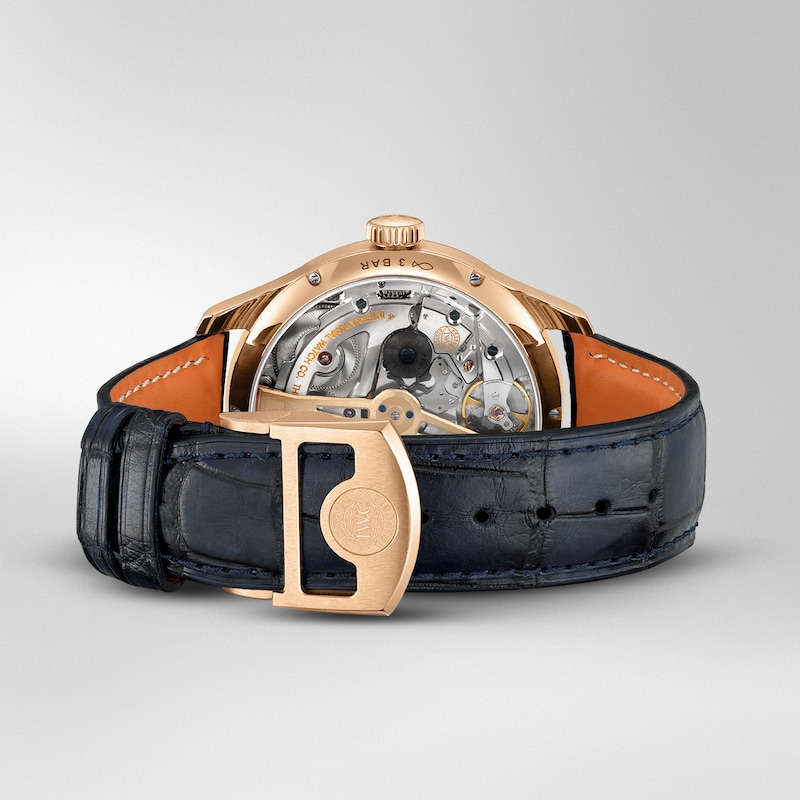 Main Image 3 of IWC Portugieser Men's 18ct Rose Gold & Blue Alligator Leather Strap Watch