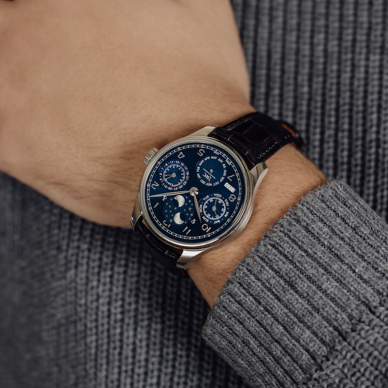 Main Image 5 of IWC Portugieser Men's Blue Dial & Black Alligator Leather Watch