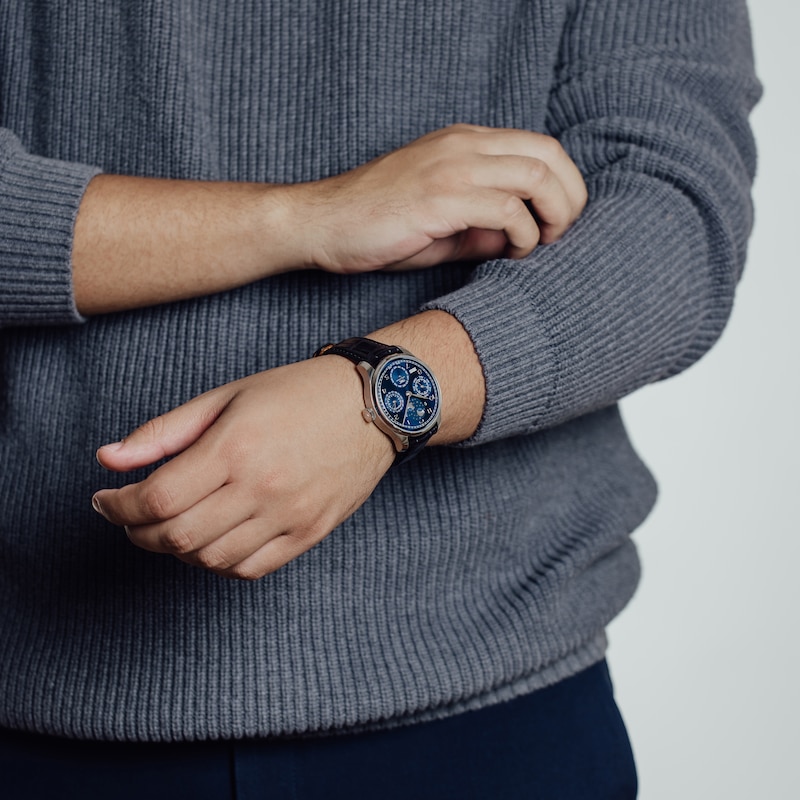 Main Image 6 of IWC Portugieser Men's Blue Dial & Black Alligator Leather Watch