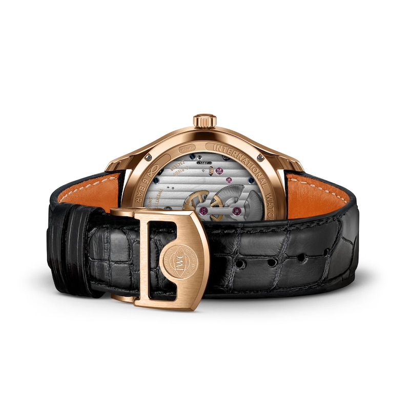 Main Image 4 of IWC Portugieser Men's 18ct Rose Gold & Black Leather Strap Watch