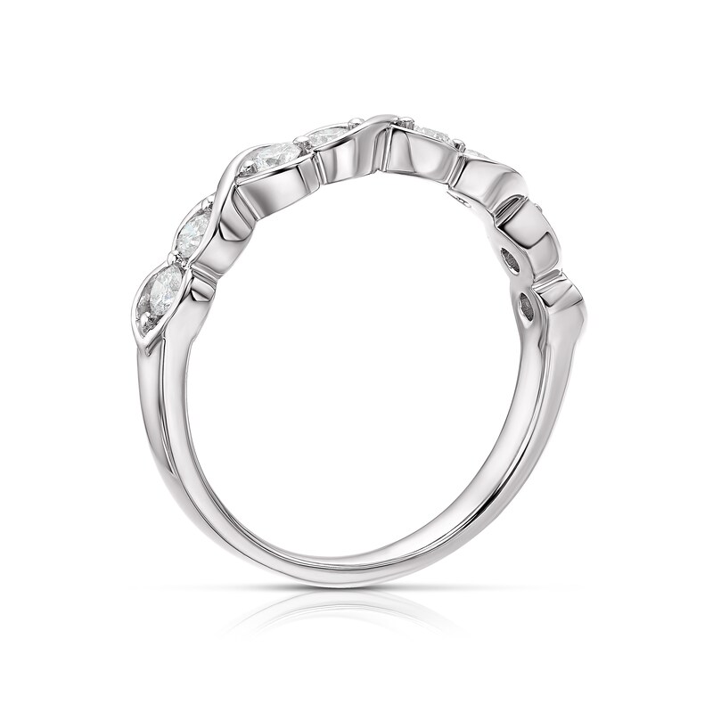 Platinum 0.33ct Diamond Wave Half Eternity Ring