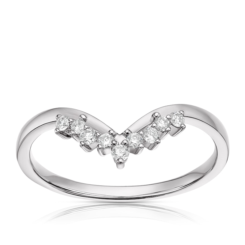 Main Image 1 of Platinum 0.12ct Diamond Shaped Band