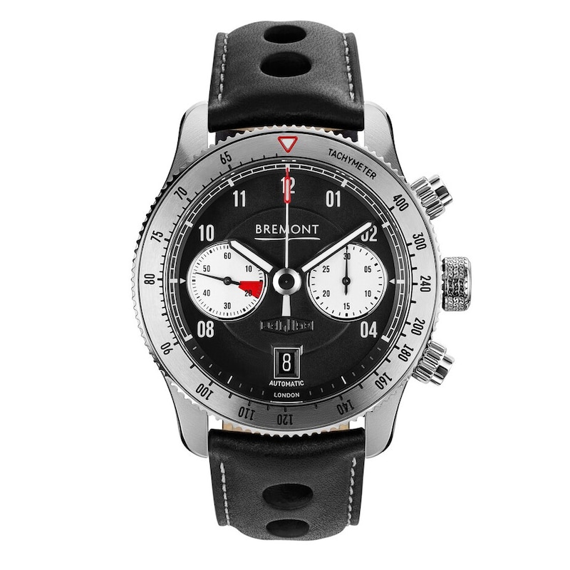 Bremont Jaguar C-Type Men's Black Leather Strap Watch