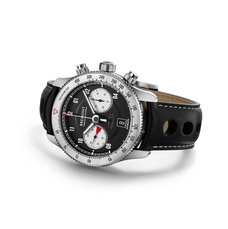 Bremont Jaguar C-Type Men's Black Leather Strap Watch