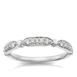 9ct White Gold 0.20ct Diamond Pinched Eternity Ring