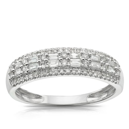 9ct White Gold 0.33ct Diamond Double Row Eternity Ring