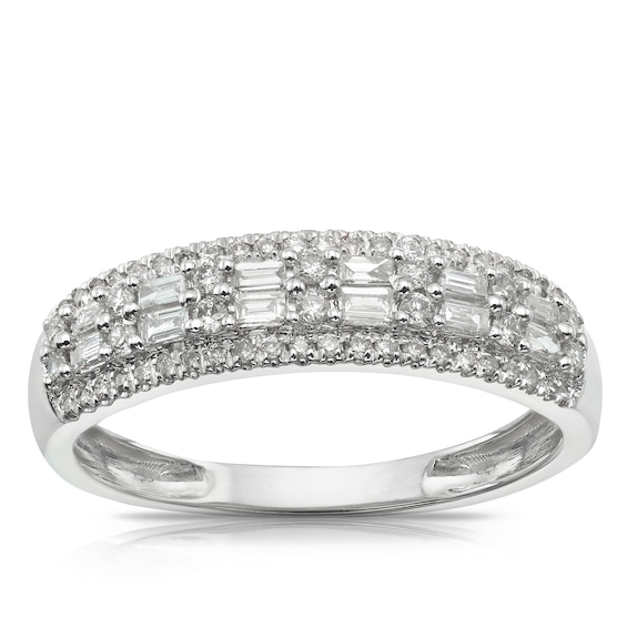 9ct White Gold 0.33ct Diamond Double Row Eternity Ring