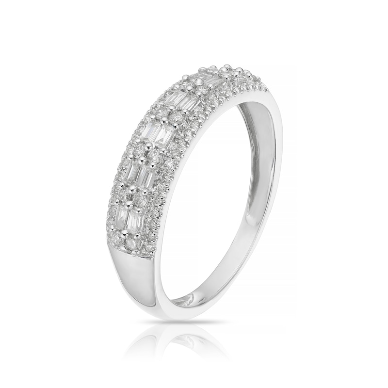 Main Image 2 of 9ct White Gold 0.33ct Diamond Double Row Eternity Ring