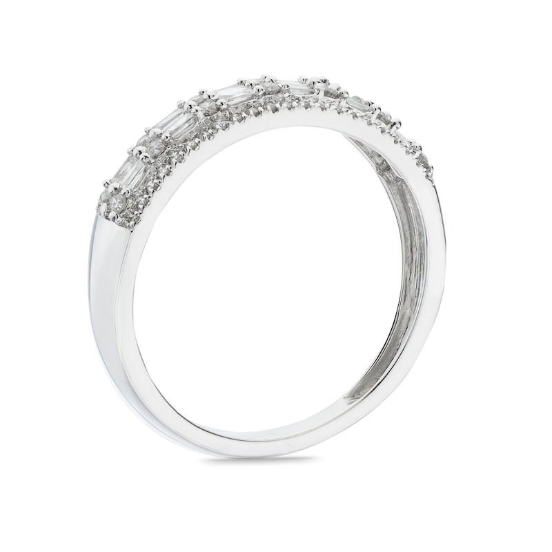 Main Image 3 of 9ct White Gold 0.33ct Diamond Double Row Eternity Ring