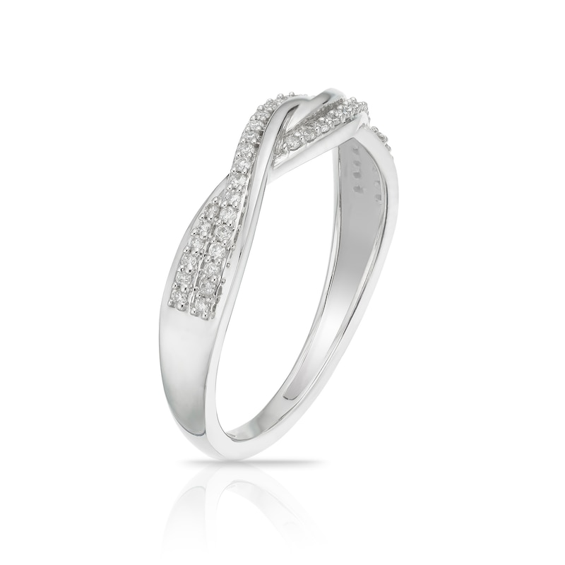 9ct White Gold 0.15ct Diamond Twist Half Eternity Ring