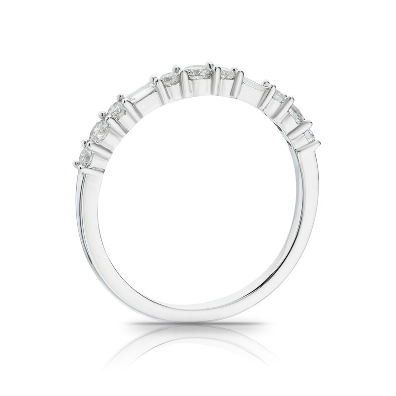 9ct White Gold 0.33ct Diamond Milgrain Half Eternity Ring