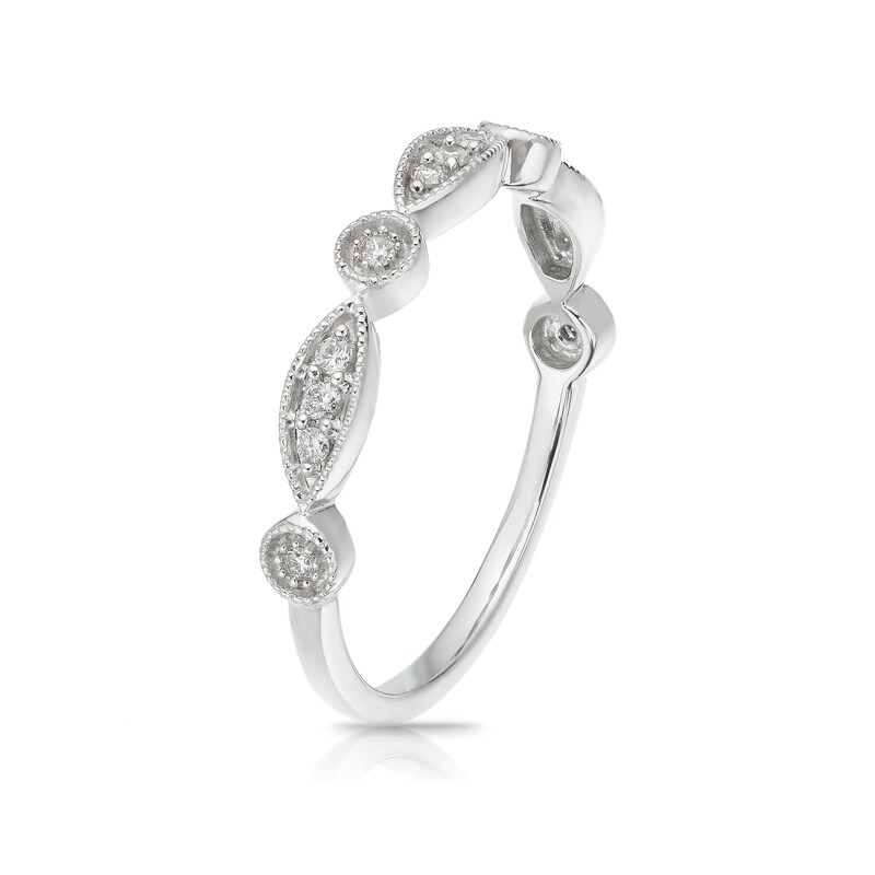9ct White Gold 0.10ct Diamond Baguette Cut Eternity Ring