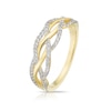 Thumbnail Image 1 of 9ct Yellow Gold 0.20ct Diamond Wave Half Eternity Ring