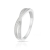 Thumbnail Image 1 of 9ct White Gold 0.12ct Crossover Half Eternity Ring