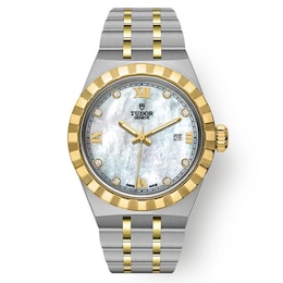 Tudor Royal 28mm Diamond Stainless Steel & 18ct Gold Watch