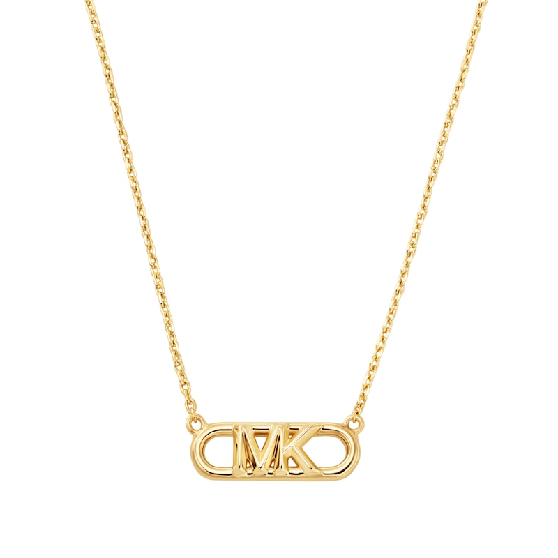 Main Image 1 of Michael Kors Statement Link Gold Plated MK Necklace