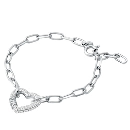 Michael Kors Love Silver Cubic Zirconia Heart Bracelet