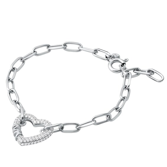 Michael Kors Love Sterling Silver 7 Cubic Zirconia Heart Bra
