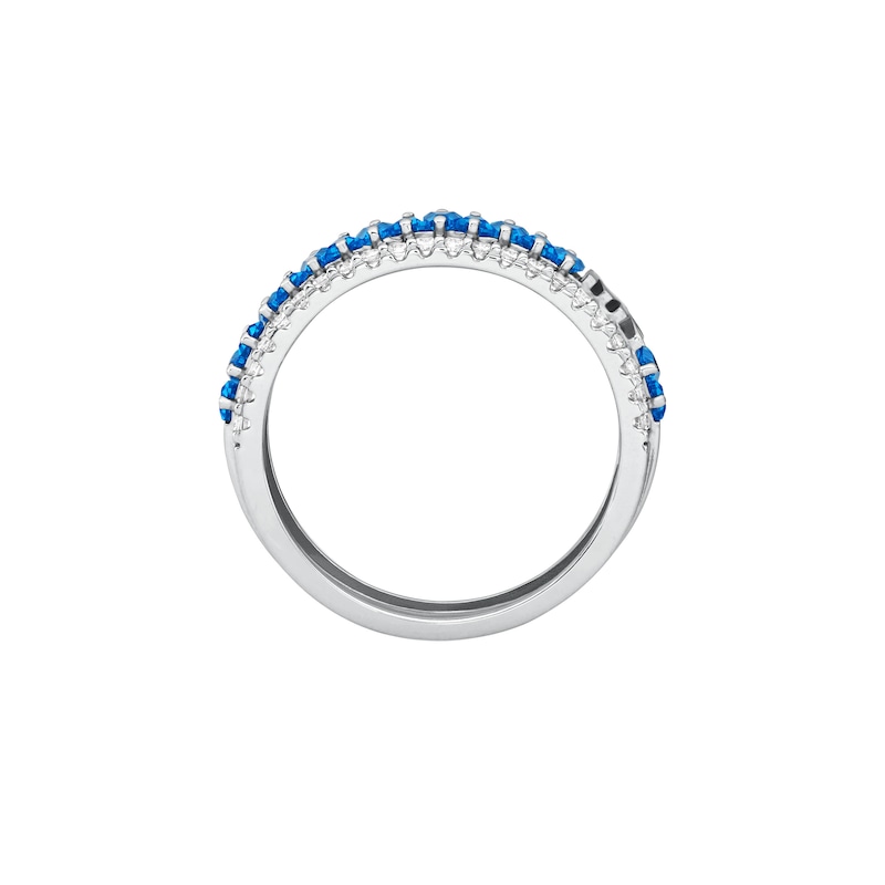 Michael Kors Brilliance Silver Blue CZ Ring (Size M)