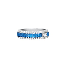 Michael Kors Brilliance Silver Blue CZ Ring (Size S)