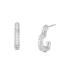 Thumbnail Image 0 of Michael Kors Love Sterling Silver Heart Hoop Earrings