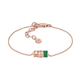 Emporio Armani Rose Gold Plated Green Gem & CZ Bracelet