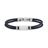 Thumbnail Image 0 of Emporio Armani Men's Black Leather 7 Inch Woven ID Bracelet