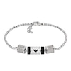 Thumbnail Image 0 of Emporio Armani Men's Stainless Steel & Onyx Rondelle 7 Inch Bracelet