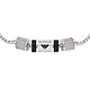 Thumbnail Image 1 of Emporio Armani Men's Stainless Steel & Onyx Rondelle 7 Inch Bracelet