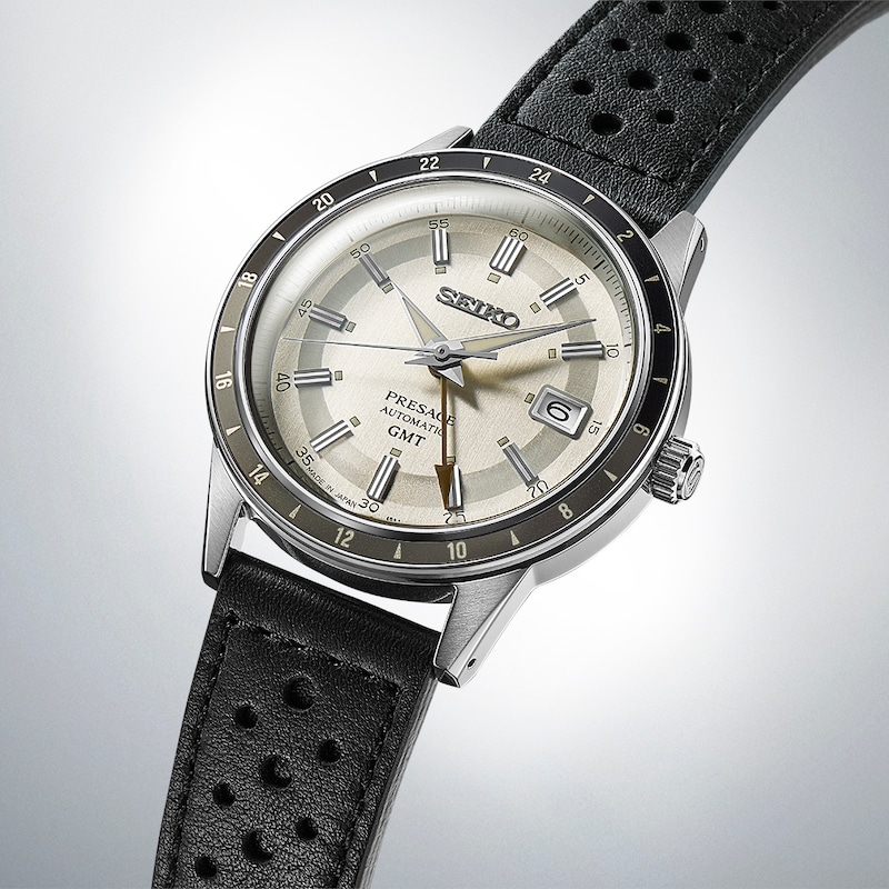 Seiko Presage ‘Stone’ Style 60s Road Trip GMT Strap Watch