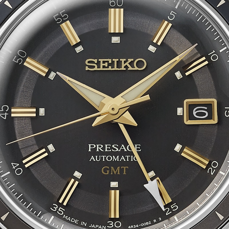 Seiko Presage ‘Fume’ Style 60s Road Trip GMT Strap Watch