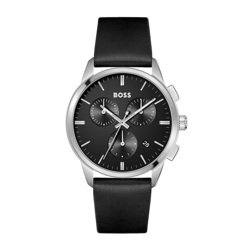 Main Image 1 of BOSS Dapper 43mm Men's Black Dial & Leather Strap Watch