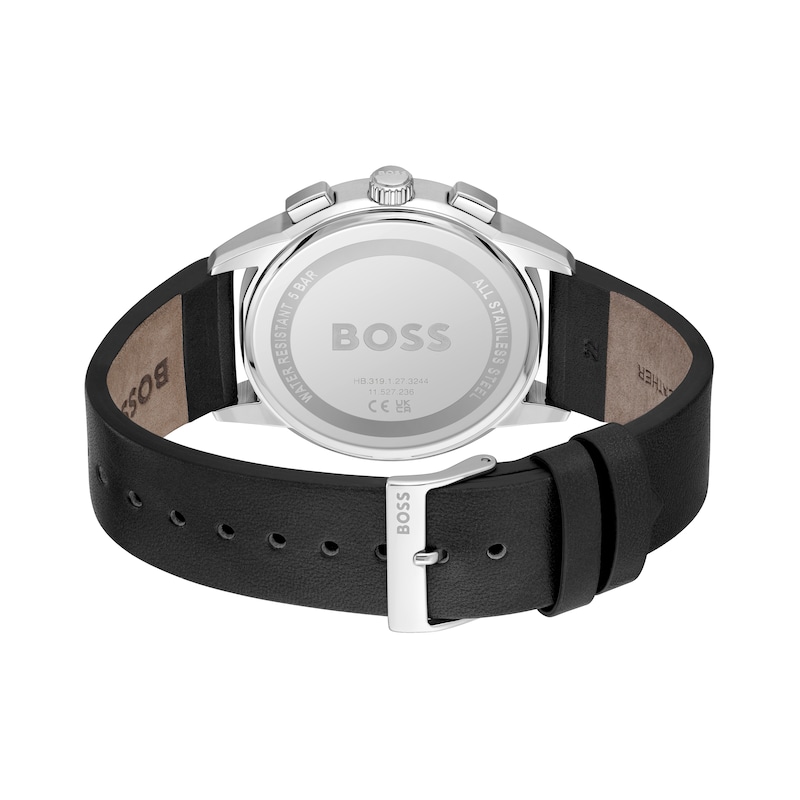 Main Image 3 of BOSS Dapper 43mm Men's Black Dial & Leather Strap Watch