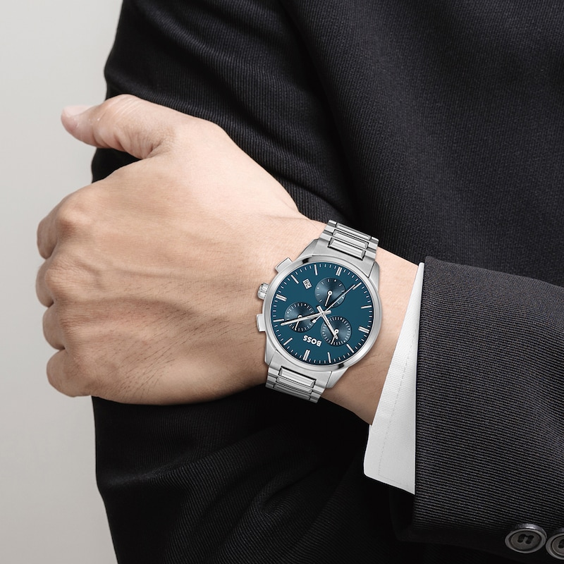 Main Image 4 of BOSS Dapper 43mm Men's Blue Dial Bracelet Watch
