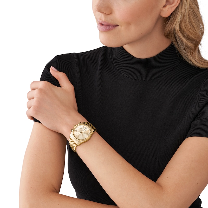Main Image 4 of Michael Kors Lexington Gold Tone Stainless Steel Watch