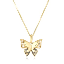 Le Vian 14ct Yellow Gold 0.14ct Diamond Butterfly Pendant