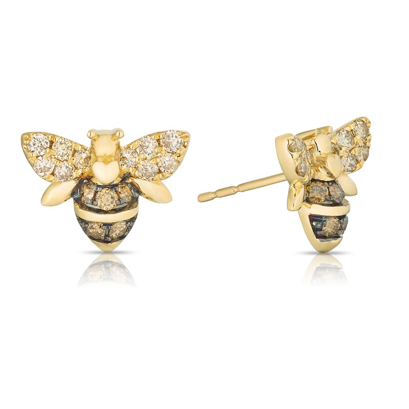 Main Image 1 of Le Vian 14ct Yellow Gold 0.45ct Diamond Bee Earrings