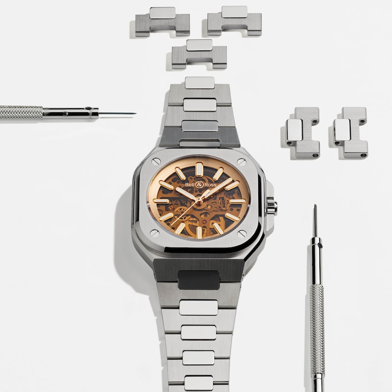 Bell & Ross BR 05 Skeleton Golden Steel Bracelet Watch