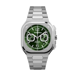 Bell & Ross BR 05 Men's  Chrono Green Dial & Stainless Steel Bracelet Watch