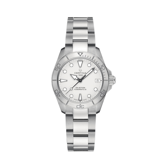Men's Certina Ds Action Diver White Dial Bracelet Watch