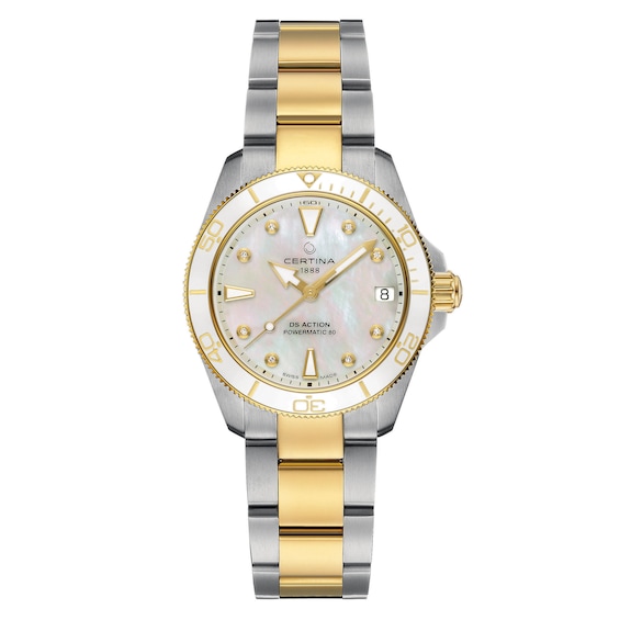 Certina DS Action Lady 34.5mm Diamond MOP Dial Two Bracelet Watch