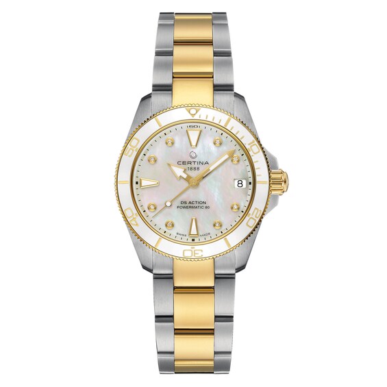 Certina DS Action Lady 34.5mm Diamond MOP Dial Two Bracelet Watch