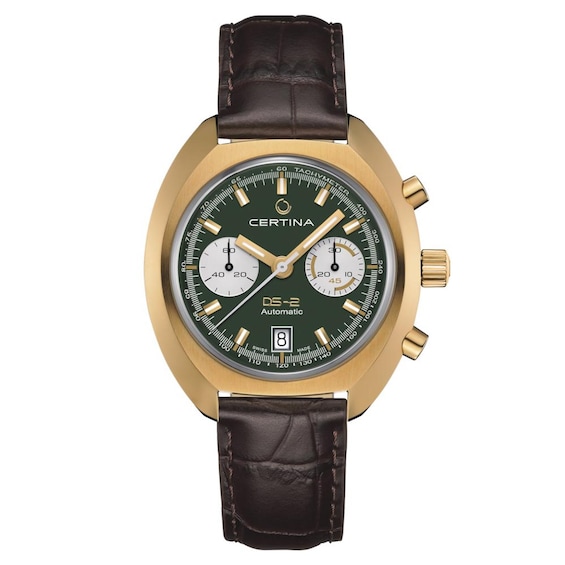 Certina DS-2 Mens Chronograph Brown Leather Strap Watch